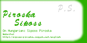 piroska siposs business card